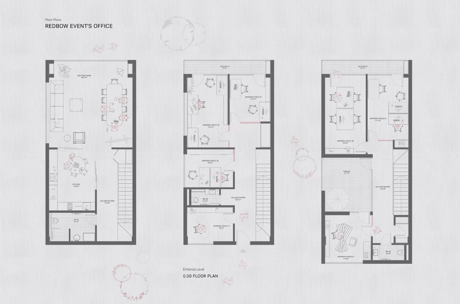Redbow Event's Office floor plan